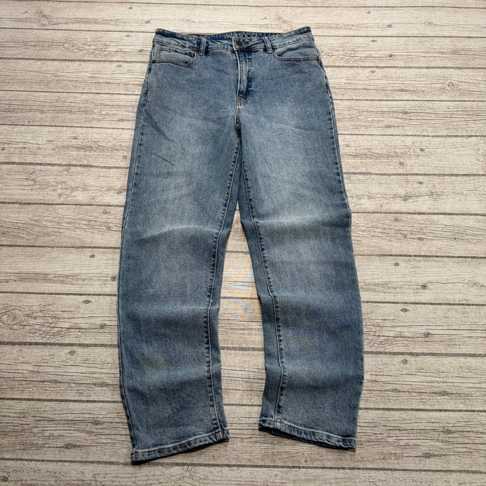 Parasuco Jeans Women's 10 Blue Medium Wash Denim Straight Leg High Rise Relaxed